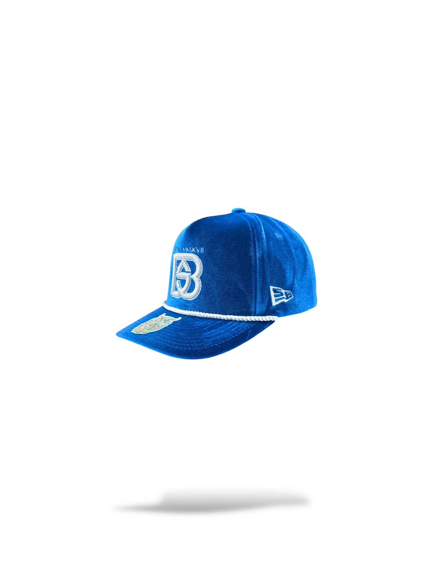 Velvet texture with grey logo