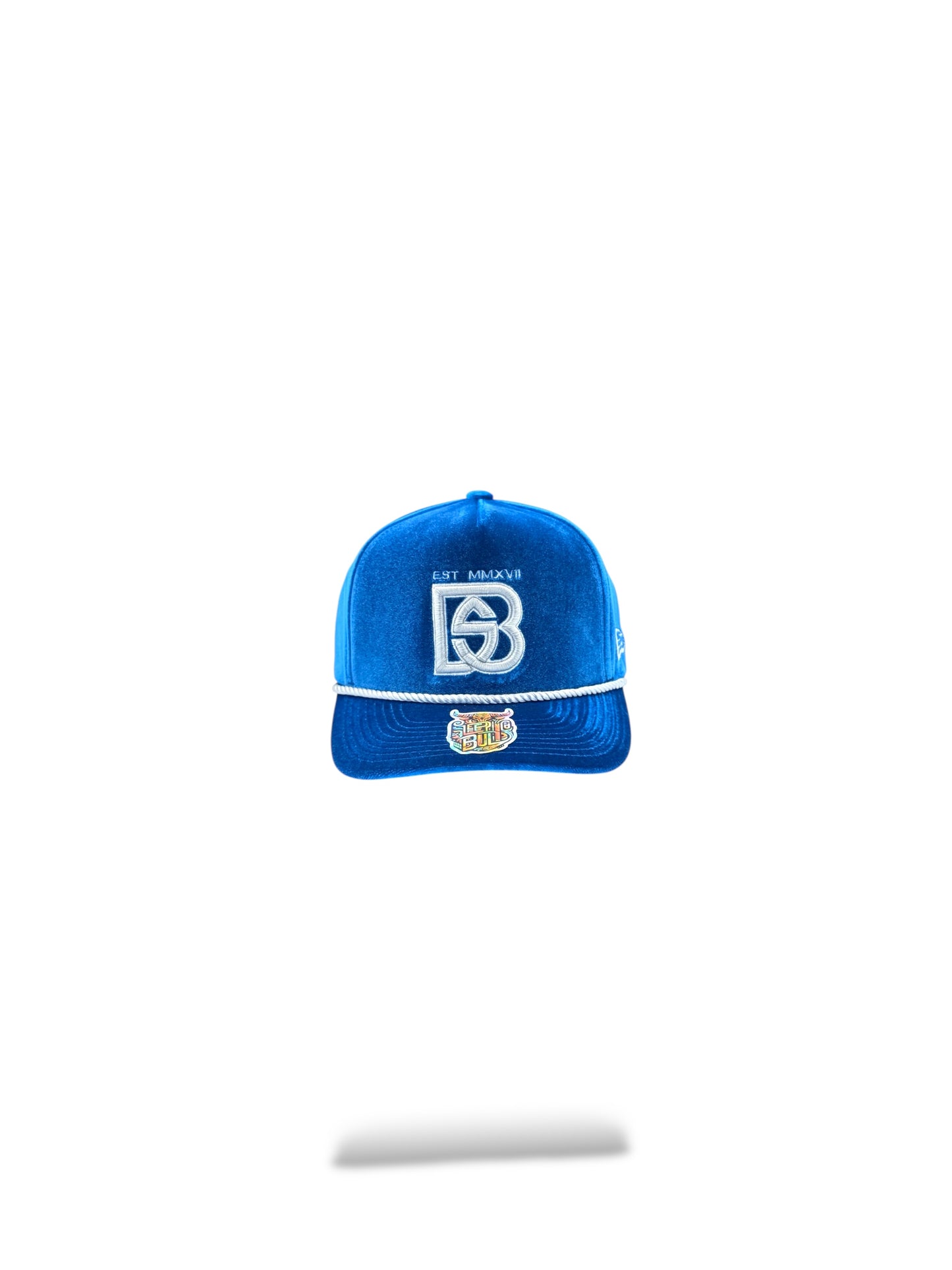 Velvet texture with grey logo
