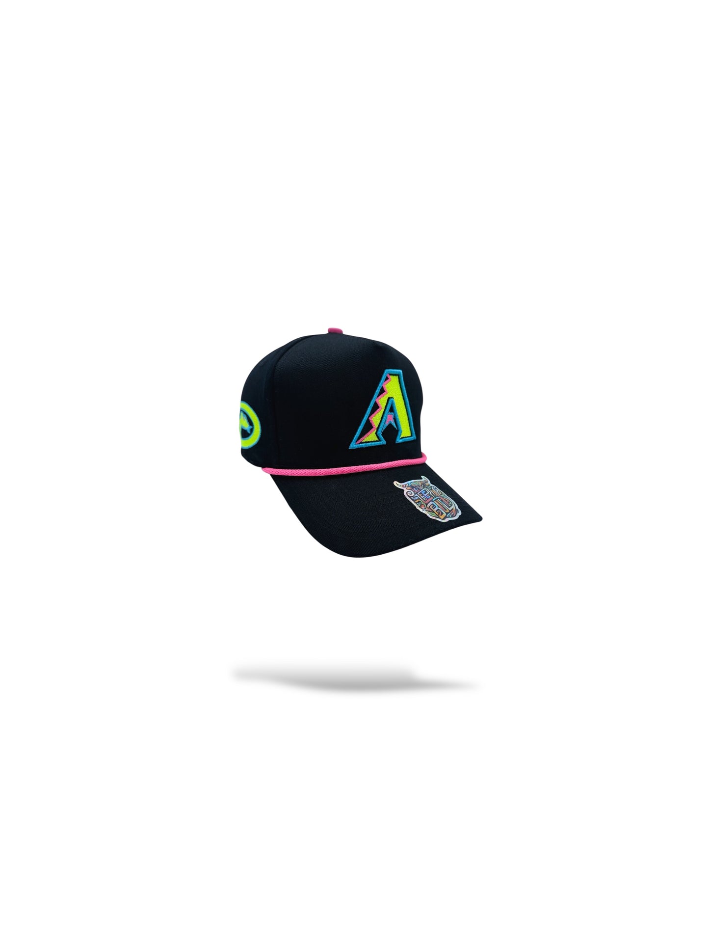 Black 5 panel trucker hat