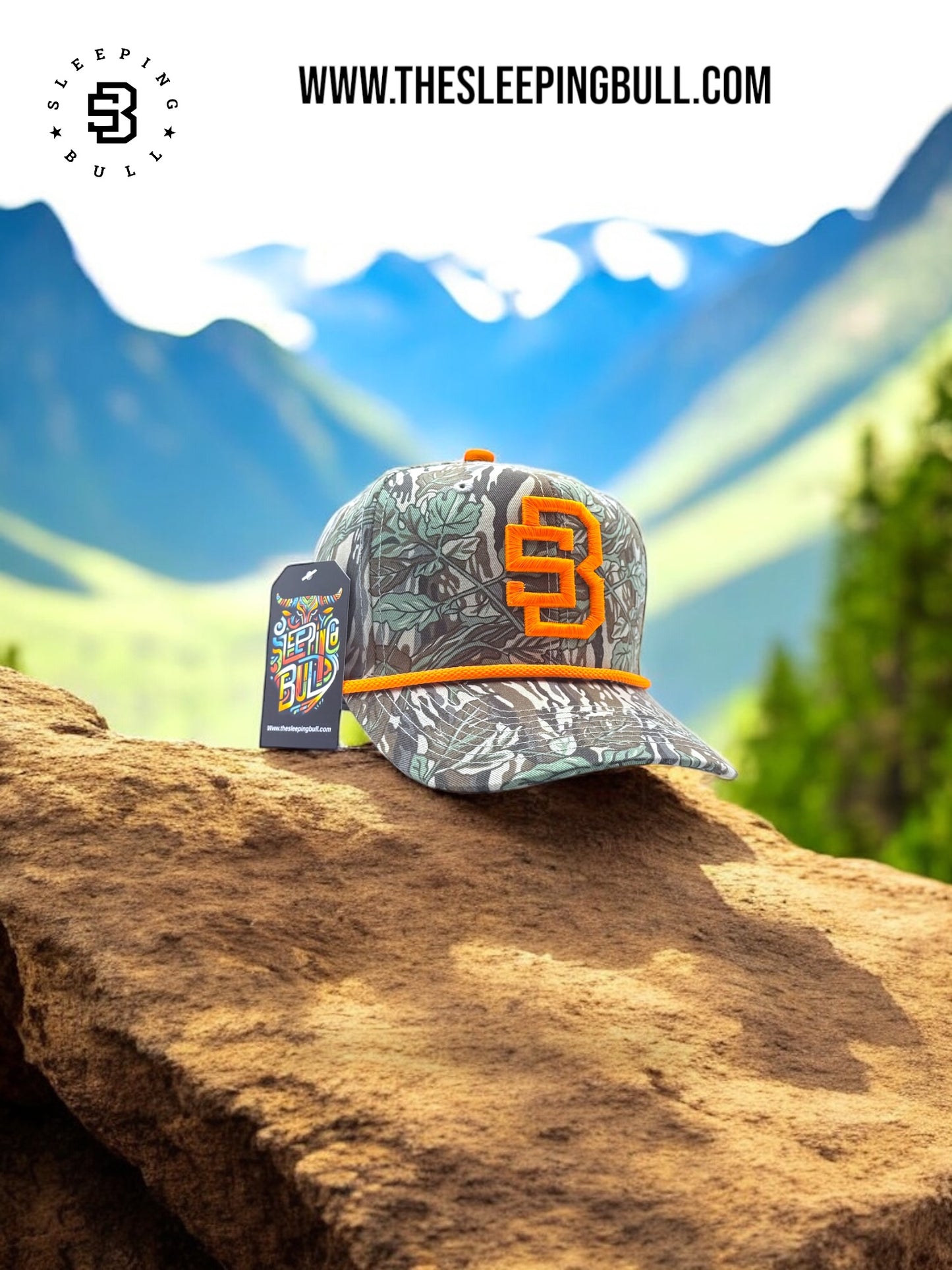 6panel mid crown leaf with orange rope