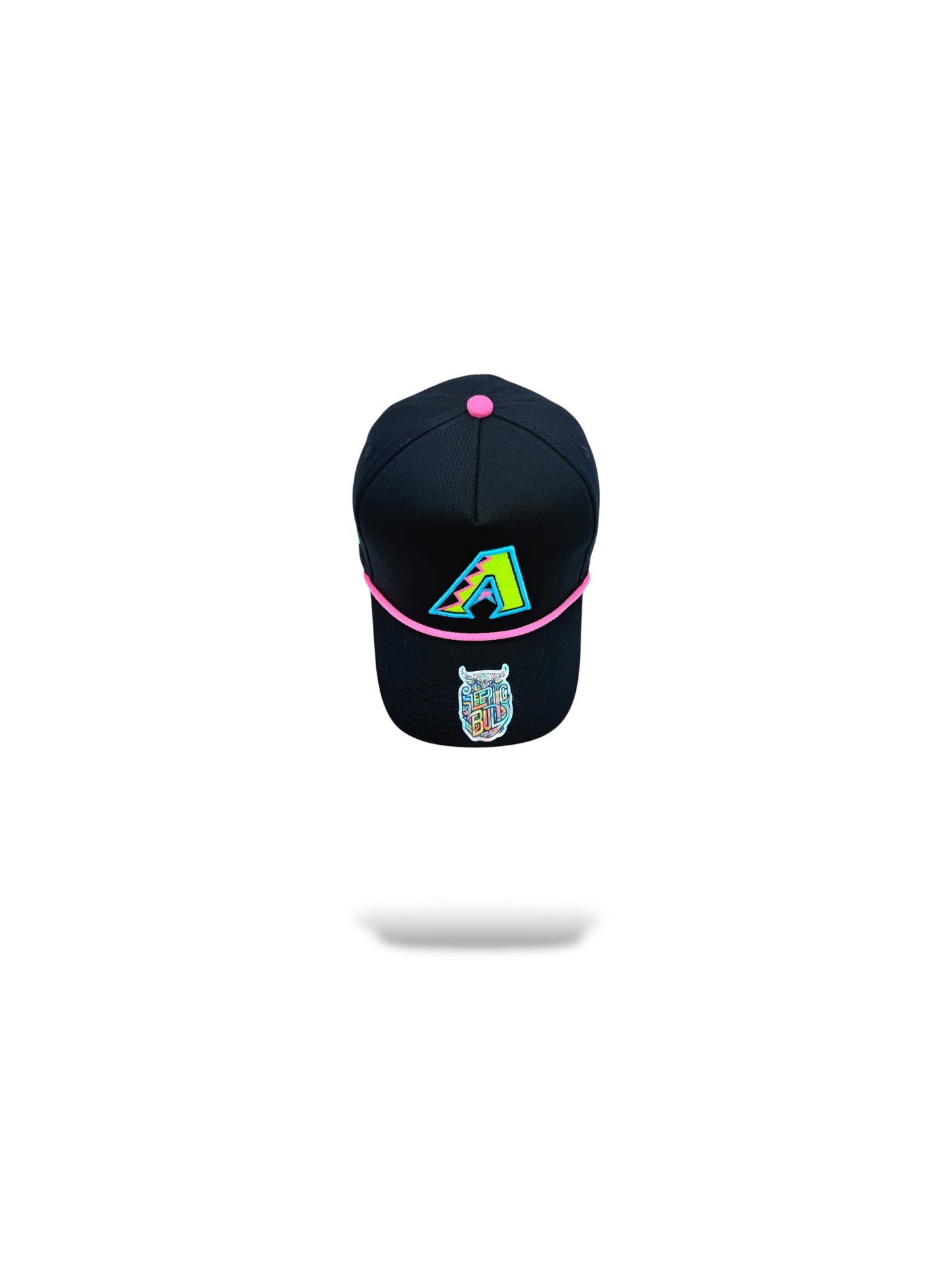 Black 5 panel trucker hat