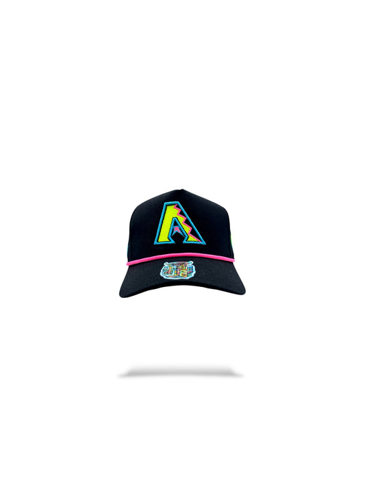 Black 5 panel trucker hat